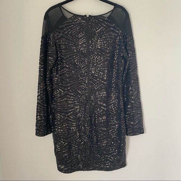 Dynamite Women’s Long Sleeve Mini Sequin Dress - Picture 3 of 3